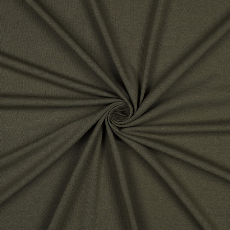 Tissu jersey biologique - Kaki foncé