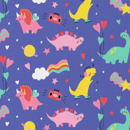 Tissu coton - Madonna bleu rose