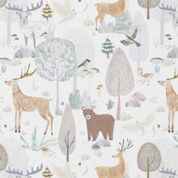 Tissu coton - Broceliande blanc camel