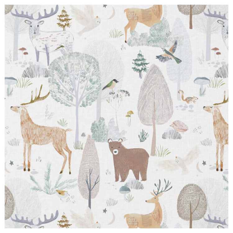 Tissu coton - Broceliande blanc camel