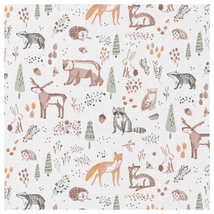 Tissu coton - Ottawa blanc marron