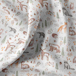 Tissu coton - Ottawa blanc marron