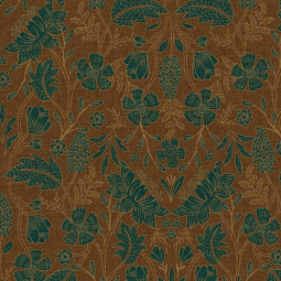 Tissu demi natte - Lizandre havane paon