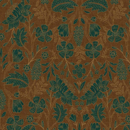 Tissu demi natte - Lizandre havane paon