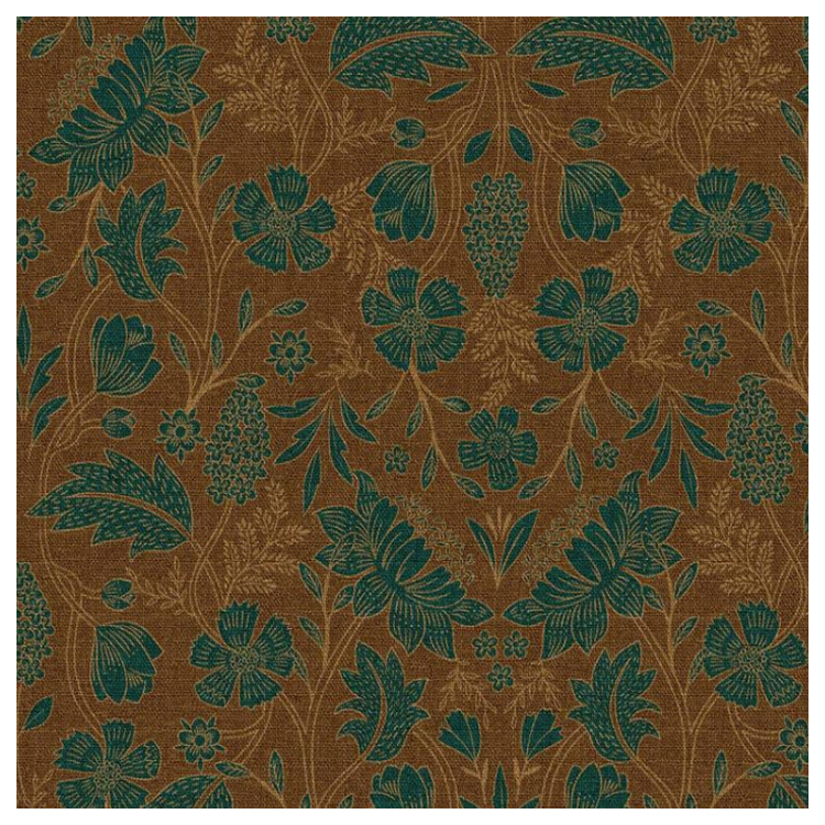 Tissu demi natte - Lizandre havane paon