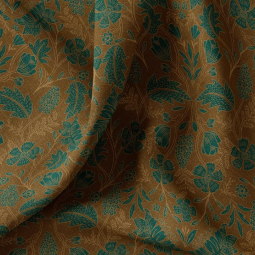 Tissu demi natte - Lizandre havane paon