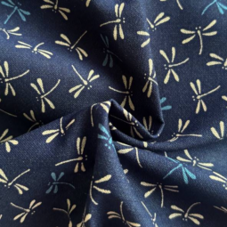 Tissu Sevenberry - Nara Homespun dragonfly indigo