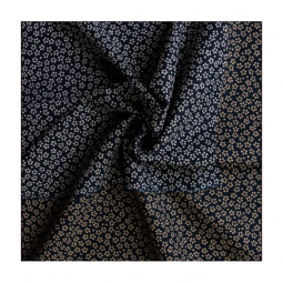 Tissu Sevenberry - Nara Homespun flower indigo