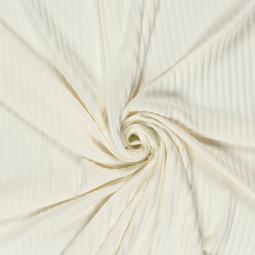 Tissu maille côtelé - Ecru