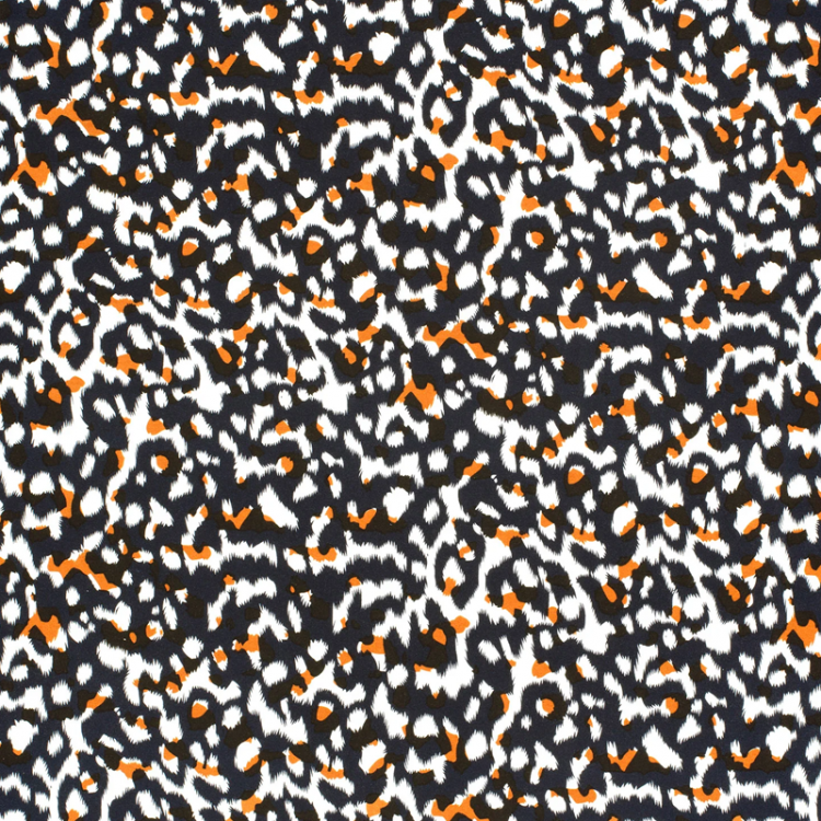 Tissu jersey viscose - panthère bleu marine