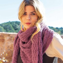 Kit de tricot - Châle à pompon - Basic merino