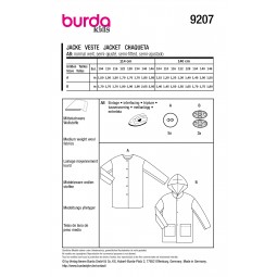 Patron Burda 9207 - Manteau boutonné