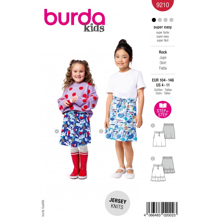 Burda 9210 - Mini jupe à cordon