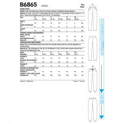 Patron Butterick 6865 - Pantalon