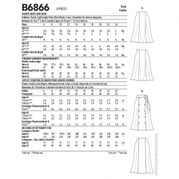Patron Butterick 6866 - Jupe