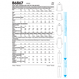 Patron Butterick 6867 - Tunique et pyjama