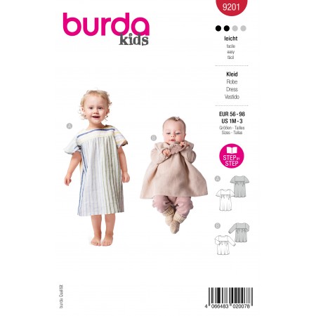 Burda 9201 - Blouse et robe à plis