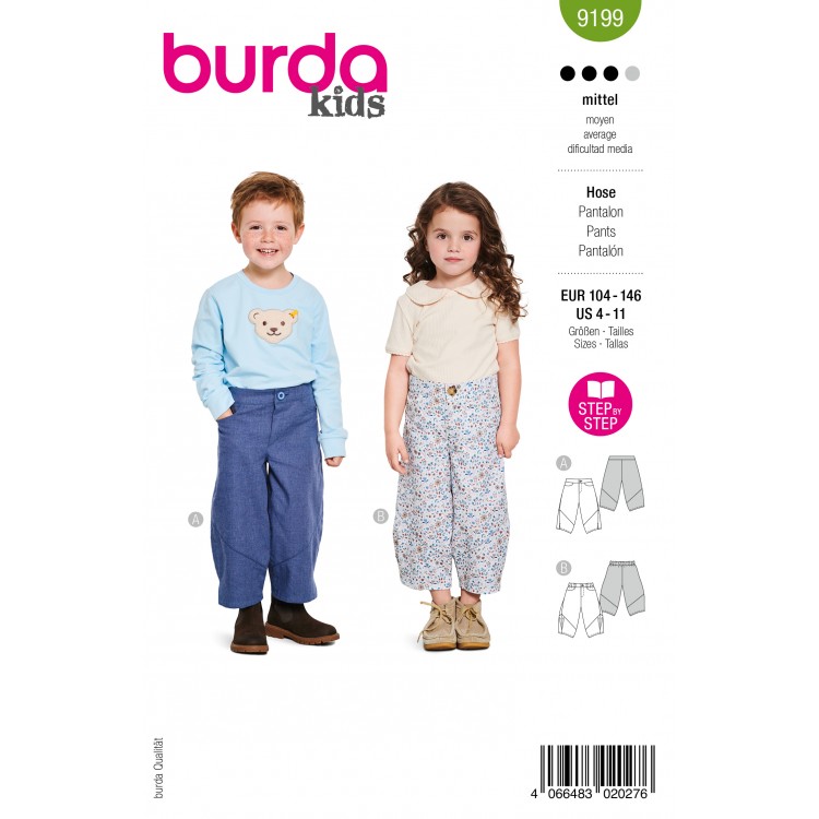 Burda 9199 - Pantalon resserré aux chevilles