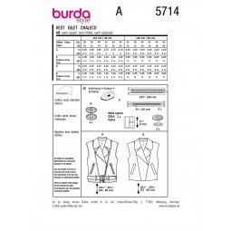 Burda 5714 - Blouse sans manches col perfecto
