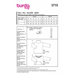 Burda 5710 - Pull droit col montant ou rond