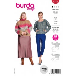Burda 5710 - Pull droit col montant ou rond