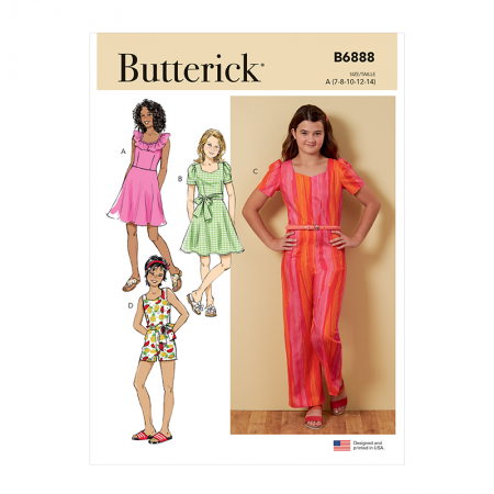 Patron Butterick 6888 - Robe et combinaison fillette