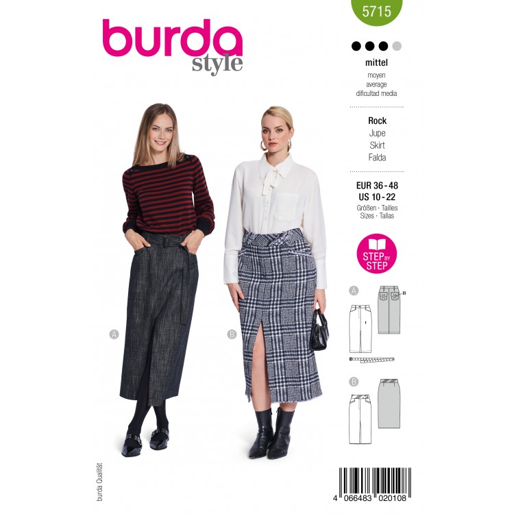 Burda 5715 - Jupe longue fendue