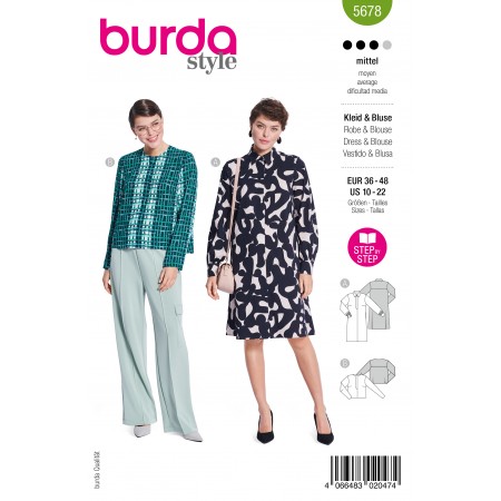 Burda 5678 - Blouse et robe droite