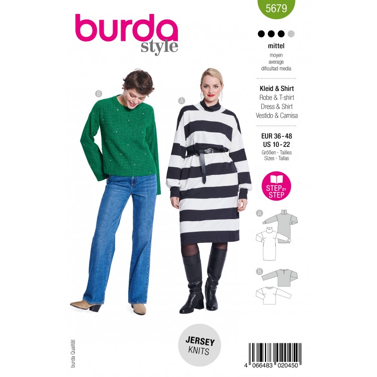 Burda 5679 - Pull et robe pull oversize
