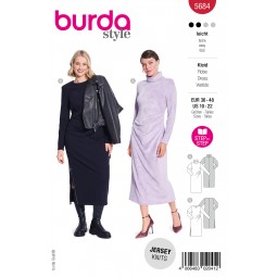 Burda 5684 - Robe droite avec plis côté