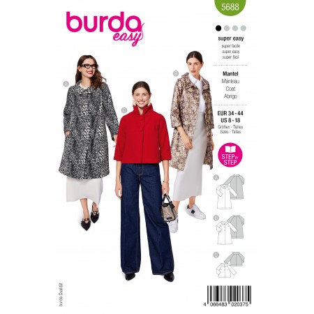 Burda 5688 - Manteau col chemisier