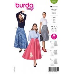 Burda 5690 - Jupe demi cercle en 3 longueurs