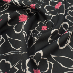 Tissu satin - Midnight floral