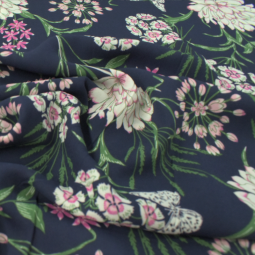 Tissu polyester - Navy floral