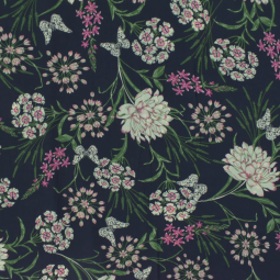 Tissu polyester - Navy floral