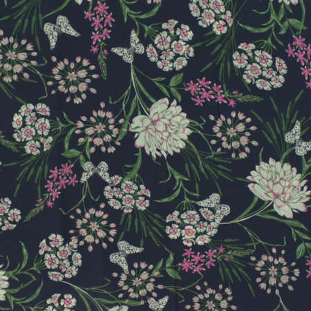 Tissu polyester - Navy floral
