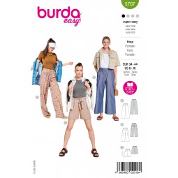 Burda 5707 - Pantalon ou short taille élastique