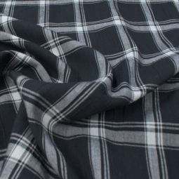 Tissu viscose - Black grey tiles