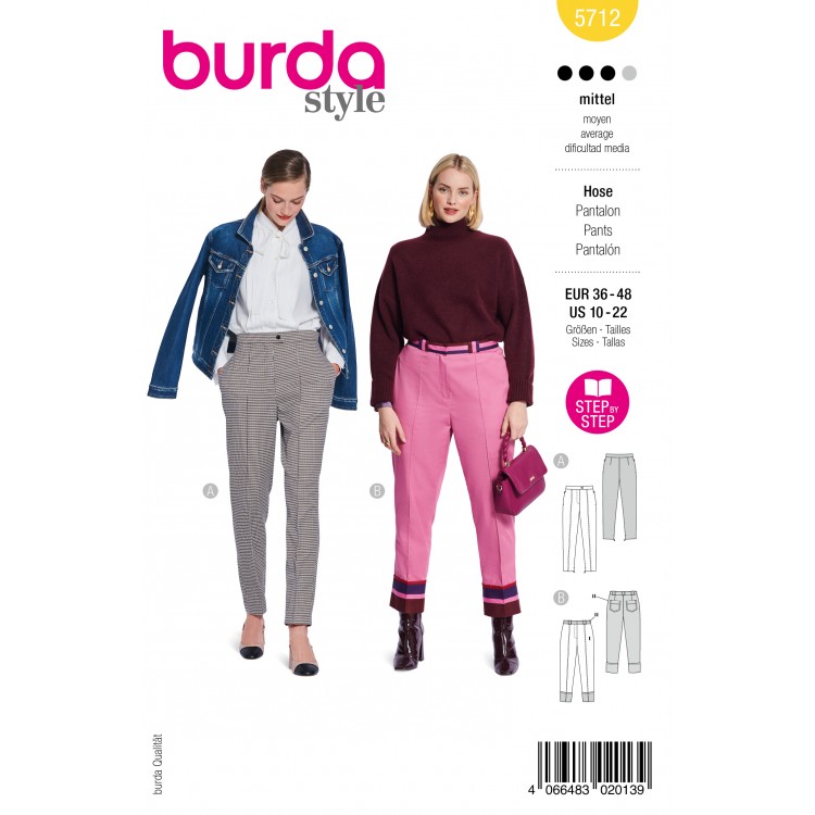 Burda 5712 - Pantalon tailleur
