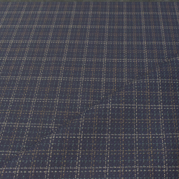 Tissu lainage fin - Navy check