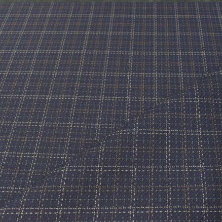 Tissu lainage fin - Navy check