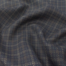 Tissu lainage fin - Navy check