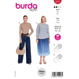 Burda 5717 - T-shirt manches longues et découpes
