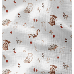 Tissu double gaze - Perly blanc lin