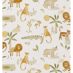 Tissu coton - Sarafou blanc camel
