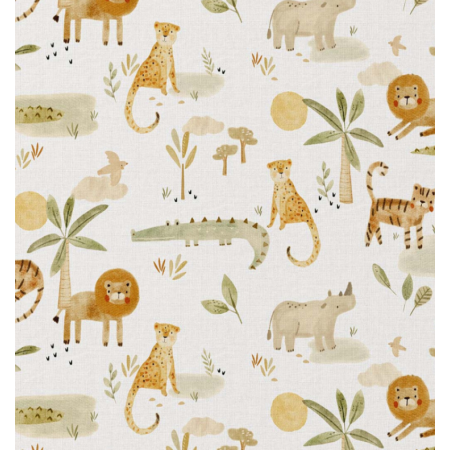 Tissu coton - Sarafou blanc camel