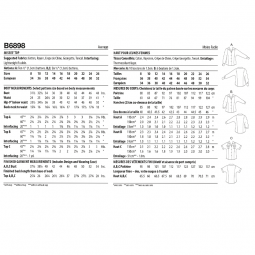 Patron Butterick 6898 - Chemise