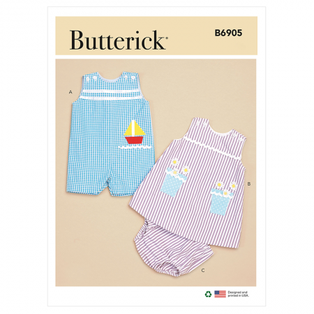 Patron Butterick 6884 - Combinaison, robe bébé