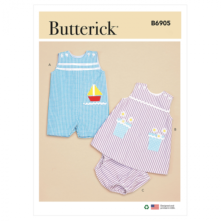 Patron Butterick 6884 - Combinaison, robe bébé