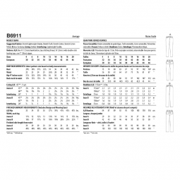 Patron Butterick 6911 - Pantalon jean